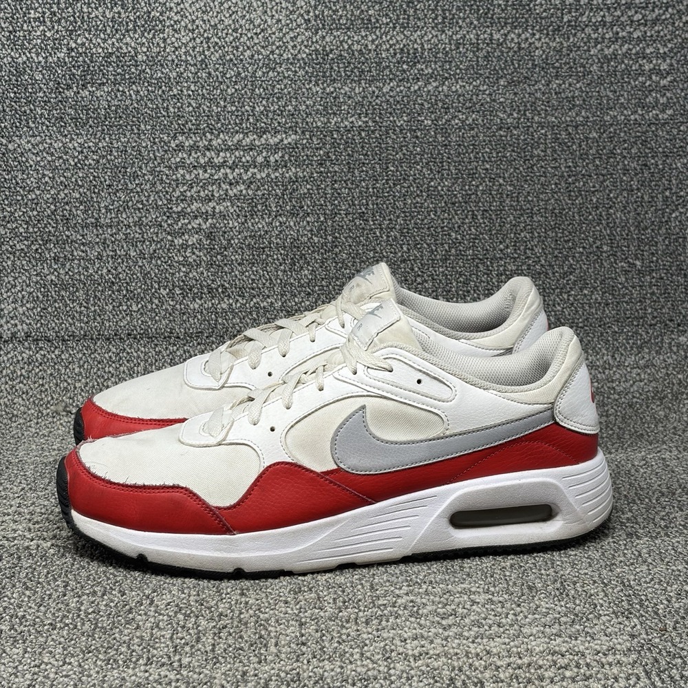 Nike Air Max SC Mens Size 13 White Red Grey Running Shoes CW4555-107